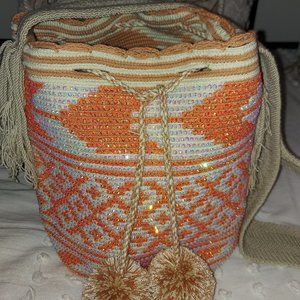 Large Mochila Bag With Crystals